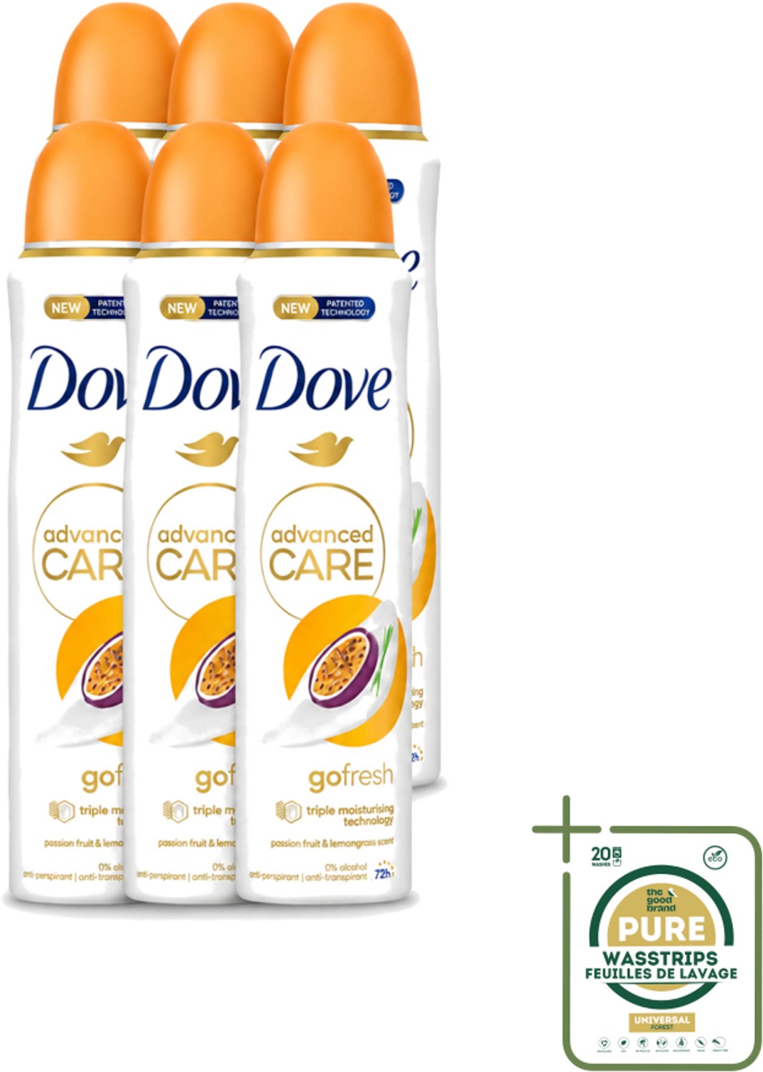 6 x Dove – Deodorant Spray – Passion Fruit – 250 ml - Passievrucht Deodorant - Frisse Deodorant Spray - Passievrucht Geur - Deodorant Spray - Okselhuid Verzorging