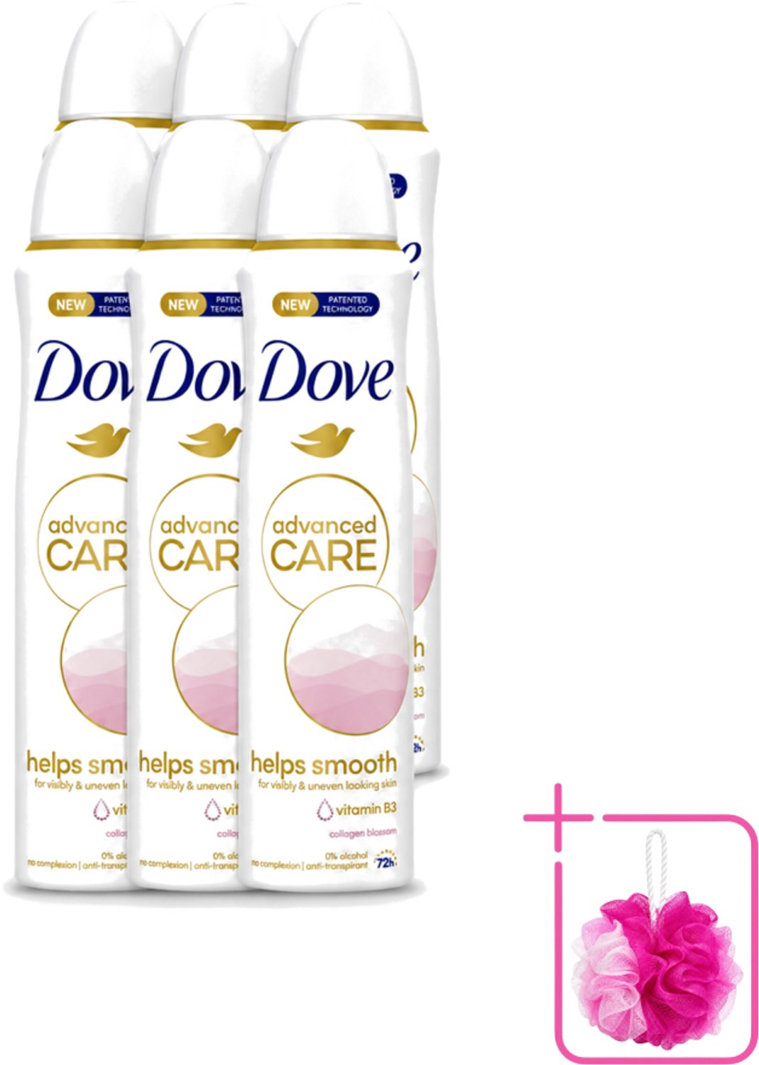 6 x Dove – Deodorant Spray – Helps Smooth Advanced Care – 150 ml - Bulkverpakking - Deodorant spray - Okselhuid verzorging