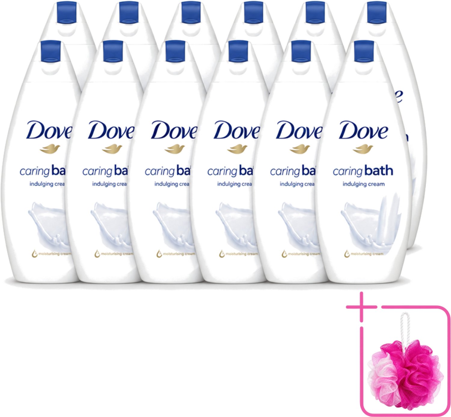 12 x Dove – Douchegel – Caring Bath – 450 ml - Bulkverpakking - Douchegel - Douchemop - Huid verzorging