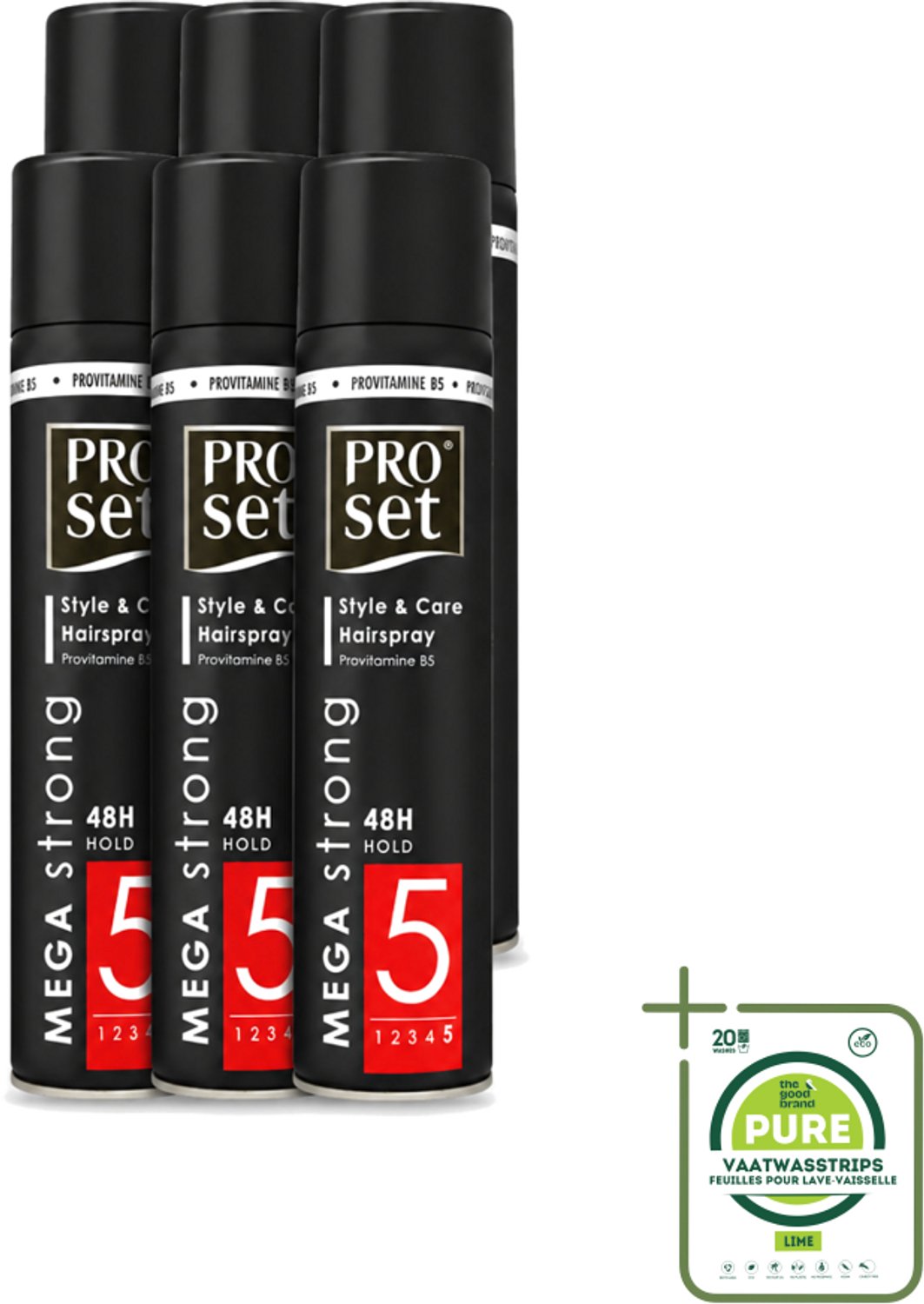 6 x Proset - Haarspray - Mega Strong - 48 uur Werking - 300 ml - Grootverpakking - Haarspray - Sterk Haarspray - 48 Uur Houden - Volume Haarspray - Gezond Haar