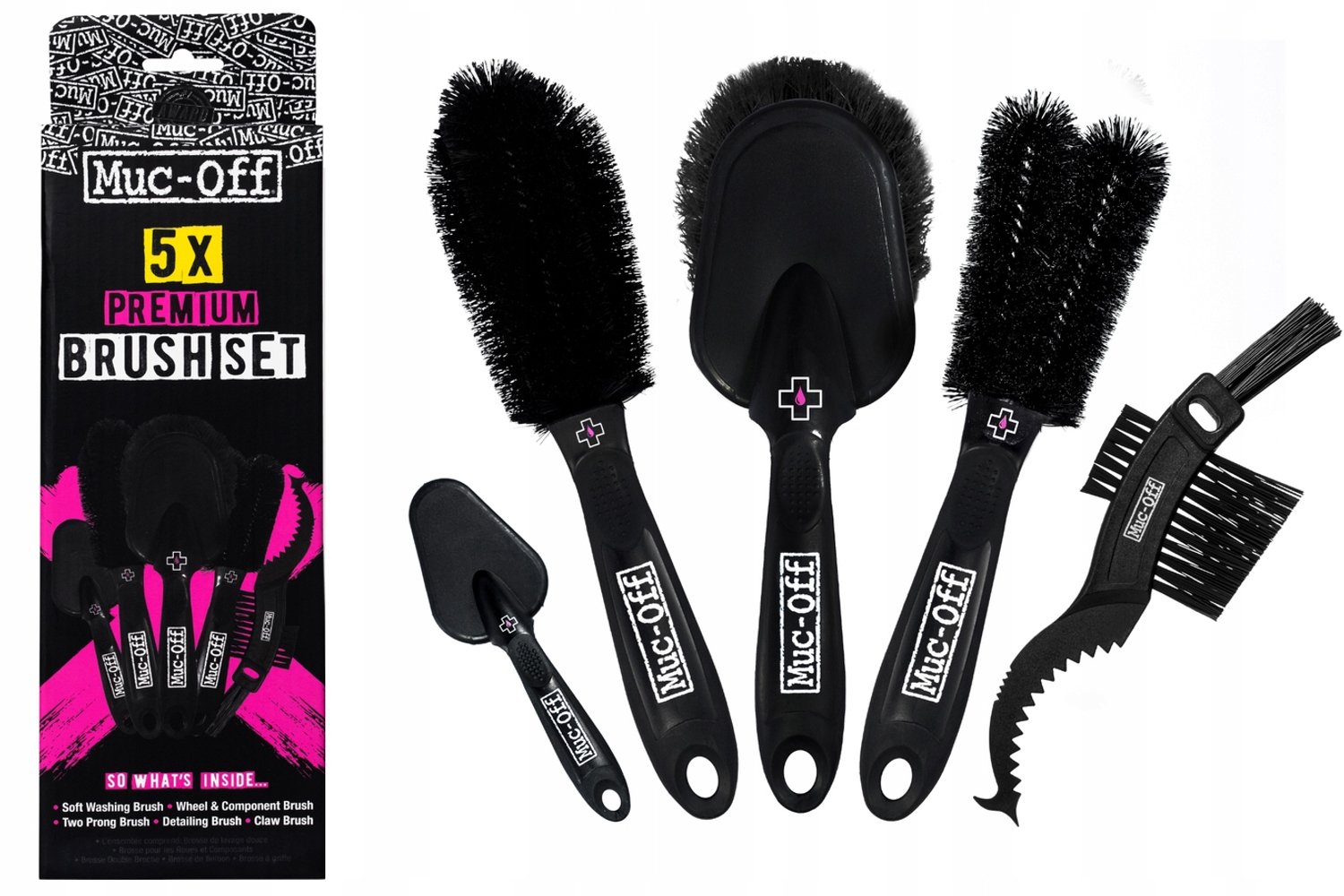 Muc-Off 206 Motorfiets Poetsborstel Set - 5 Delig