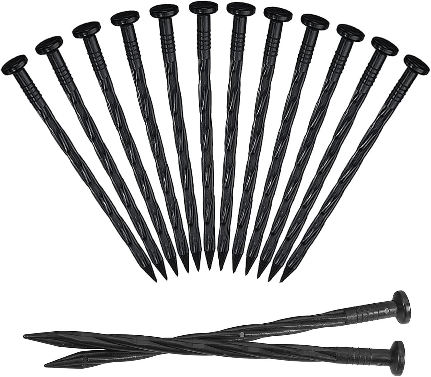 Kantopsluiting voor de tuin, Tomatensteunen, 25 Stuks Plastic Tuinankers en Grondpinnen voor Tentgebruik, Spiral Binding voor Kunstgras en Straatranden (20 cm, 25 Stuks)