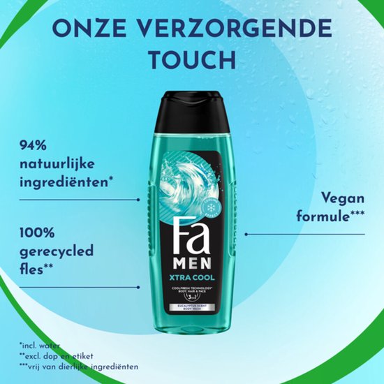 Fa - Douchegel - Extreme Cool - 2 in 1 - Body & Hair Shower Gel - 250ml van Merkloos — afbeelding 5