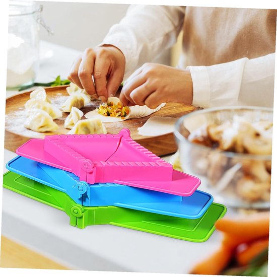 3 Stuks Delige Non-stick Plastic Dumpling Maker Set met Handmatige Empanada Press Snel Eenvoudig Maken van Vierkante Dumplings Gyoza Pierogies Wontons Keuken — afbeelding 4