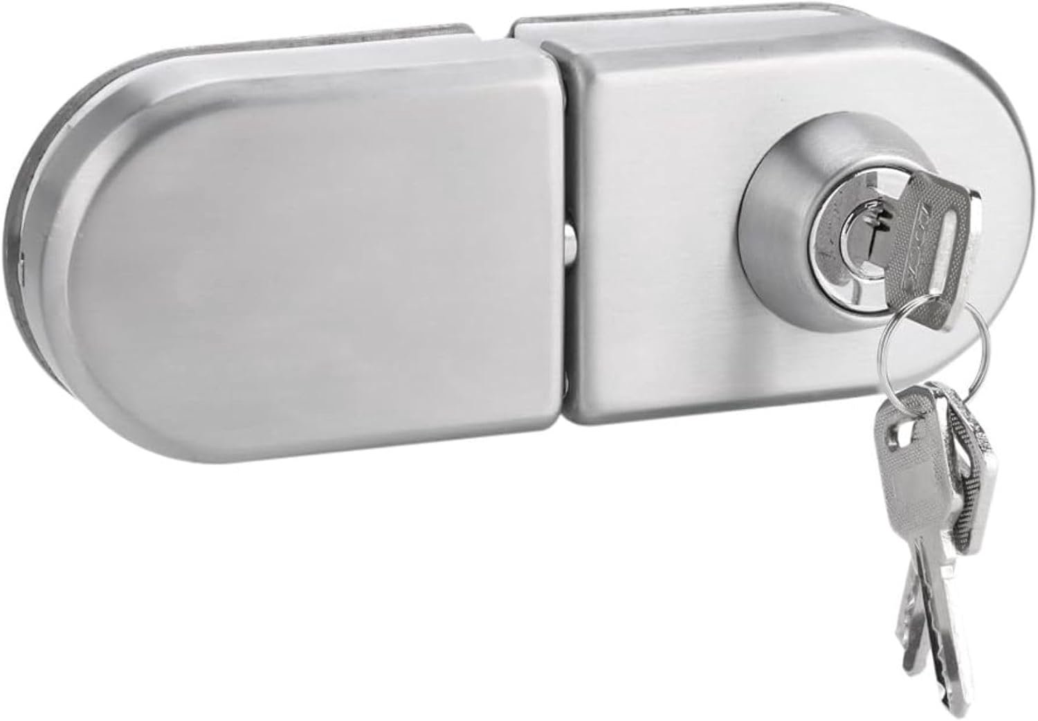 Glass Door Lock - 10~12mm Stainless Steel Door Lock Frameless Security Lock with Keys, No Drilling, Glass Door Lock