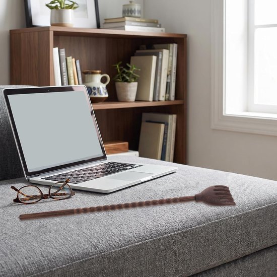 2 Stuks Houten Back Scratcher met Lange Steel Natuurlijk Houten Massager voor Moeilijk Bereikbare Itches Veilig voor Gevoelige Huid Ontspannende Houttherapie voor Mannen Vrouwen — afbeelding 4
