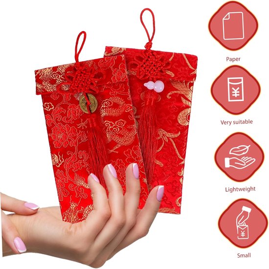 6 Stuks Huwelijkspakketten in Chinese Stijl Nieuwjaarscadeau Decoratieve Hong Bao-geld Envelop Voor Huwelijksfeest — afbeelding 4