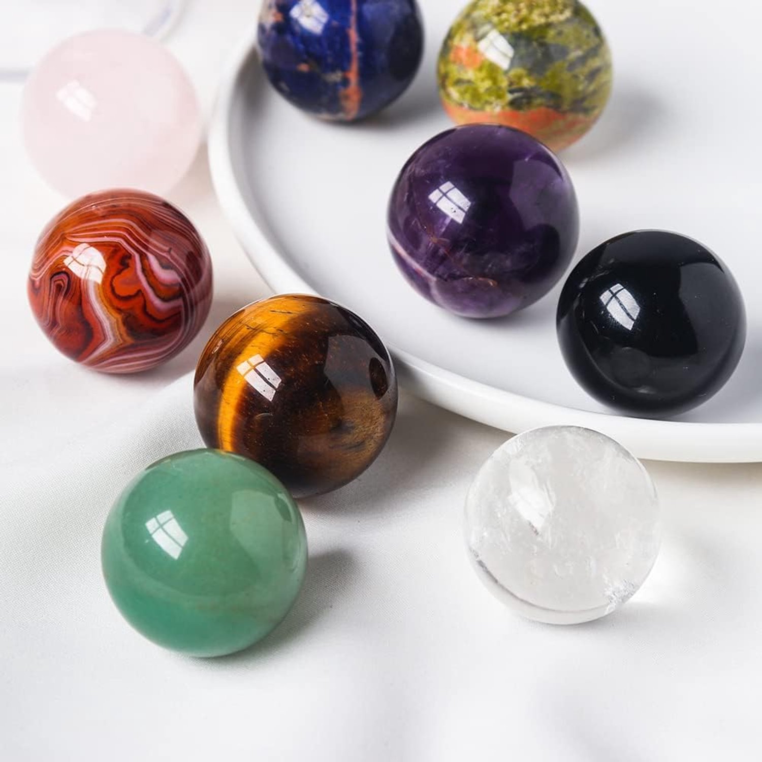 1 Bruin Natuurlijke Kristal Originele Stenen Bal met Base, Planetaire Wetenschap Popularisatie Minerale Logo Ornament Zeven Ster Gust Water Bal