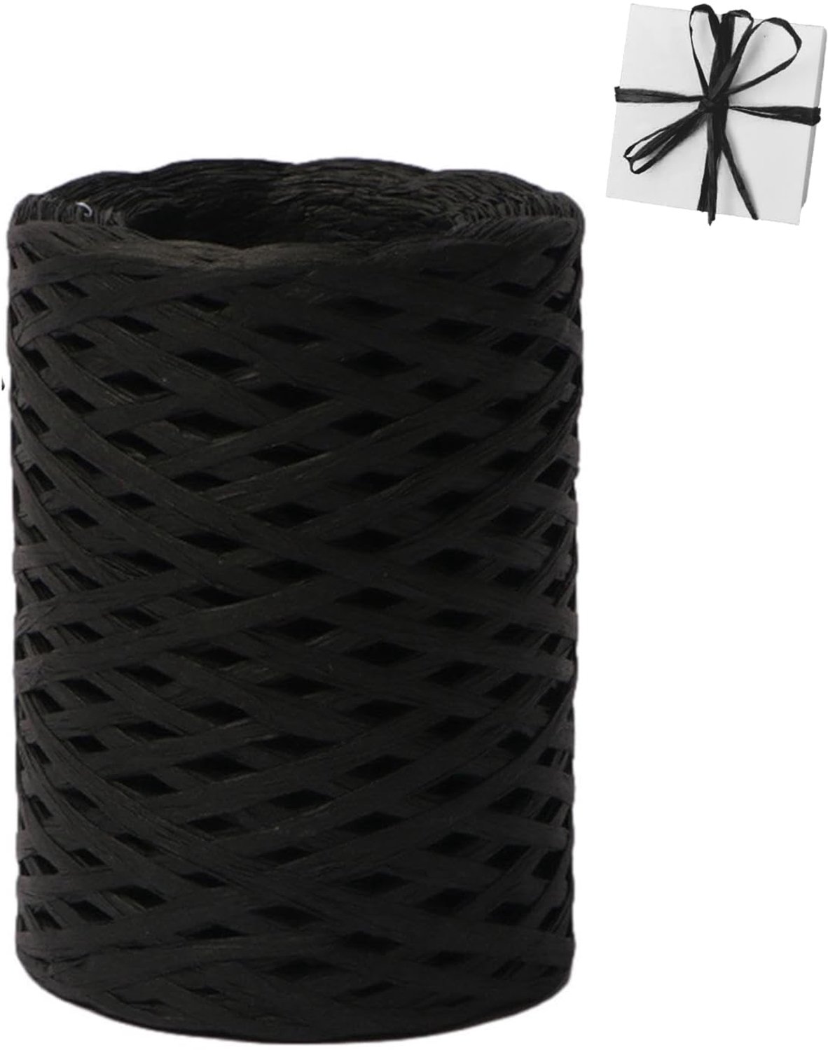 Raffia papierband 200m - zwart - klassiek - perfect voor geschenkverpakking - Luxento