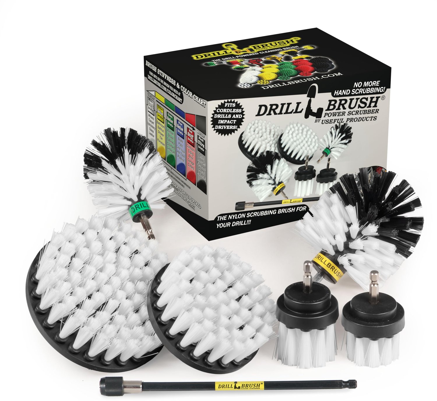 Boorborstel Ultimate Automotive Cleaning Kit met verlengstuk - vrachtwagenaccessoires - glas, bekleding, stoelen, raam, interieur, wiel, tapijtreinige