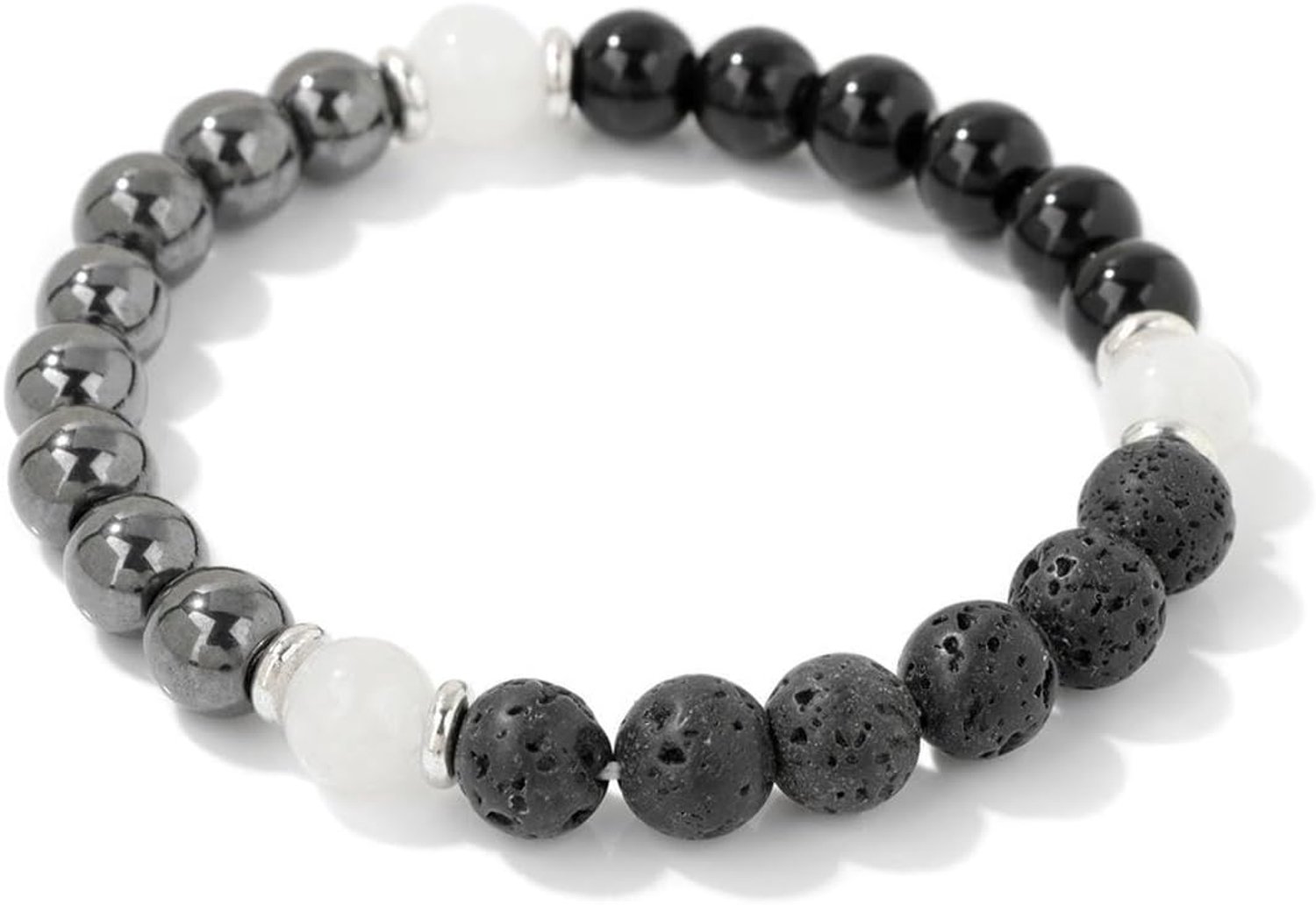 Hand string natuurlijke orchidee steen zwarte wind fossiel hout kraal drie-laags armband voor mannen
