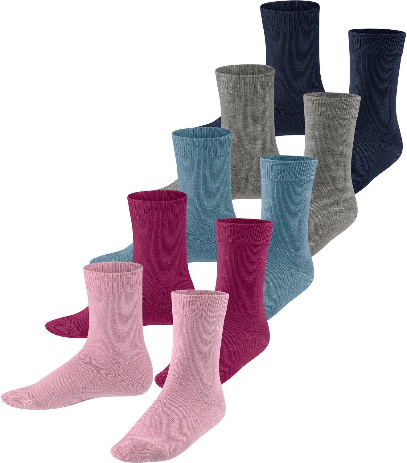 Esprit Solid Mix 5-Pack eenkleurig katoen multipack sokken kinderen veelkleurig - maat 27-30