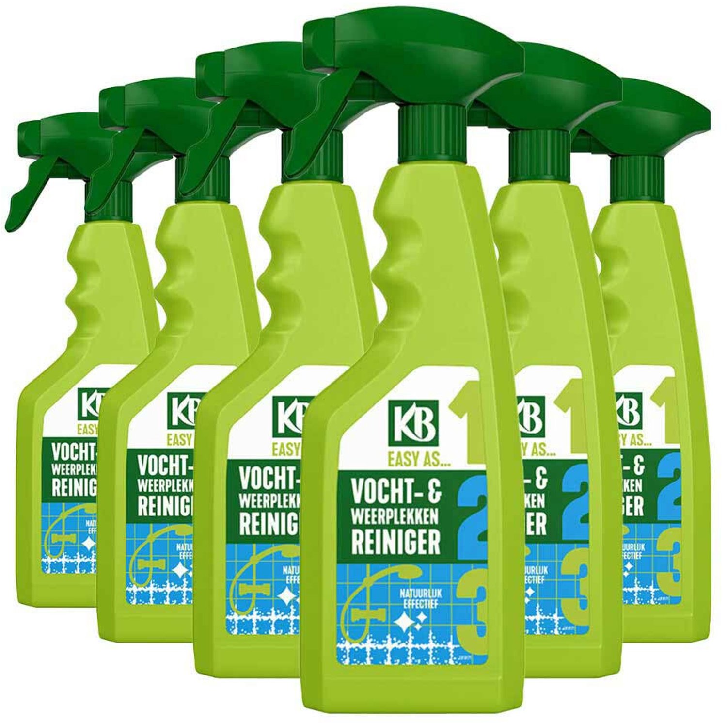 KB Easy - Vocht- & Weerplekken Reiniger Spray - 6 x 500 ml - Voordeelverpakking