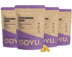 GOYU Fenegriek 1.000 mg Combideal 4x 60 capsules - Fenugreek - Fenegriek zaad capsules - 500 mg - Vegan - Zonder toevoegingen - Lab getest - 30 tot 60 dagen voorraad per zakje