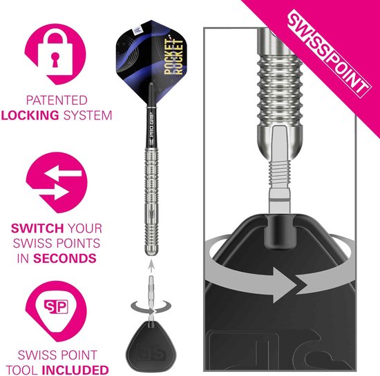 Target Justin Hood G1 Swiss Point 90% - Dartpijlen van Target — afbeelding 2