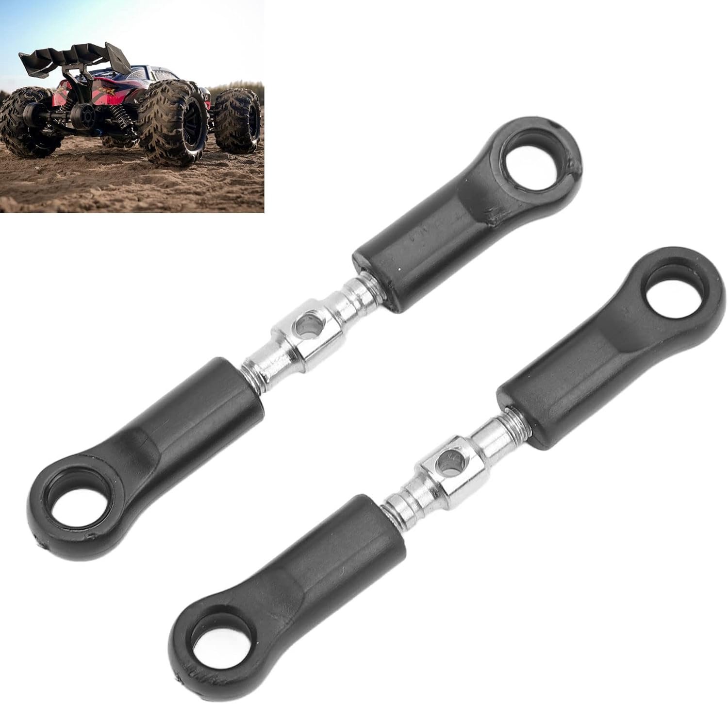 Annadue 2 Stuks RC Stuurstang voor 1/16 Schaal RC Auto's