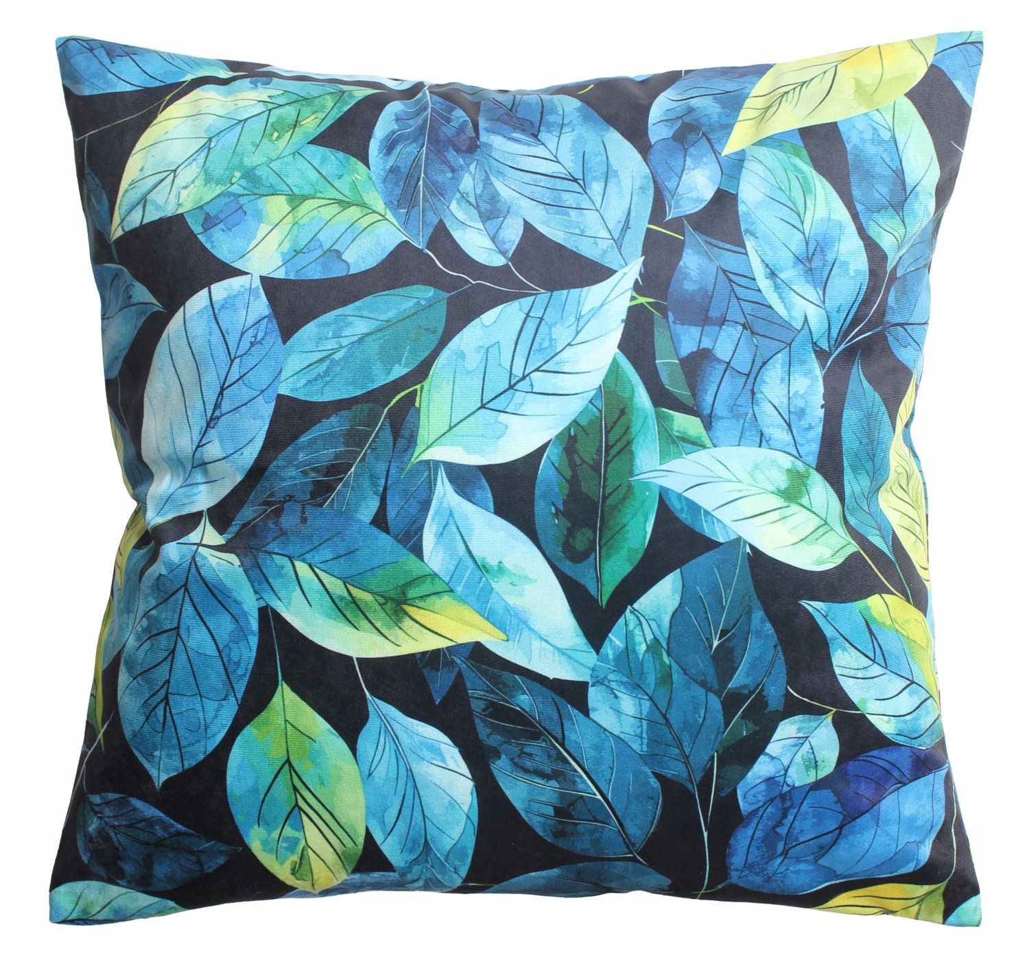Decoratieve Kussenhoes Welvet Bladeren 45x45cm Dubbelzijdig Blauw Groen