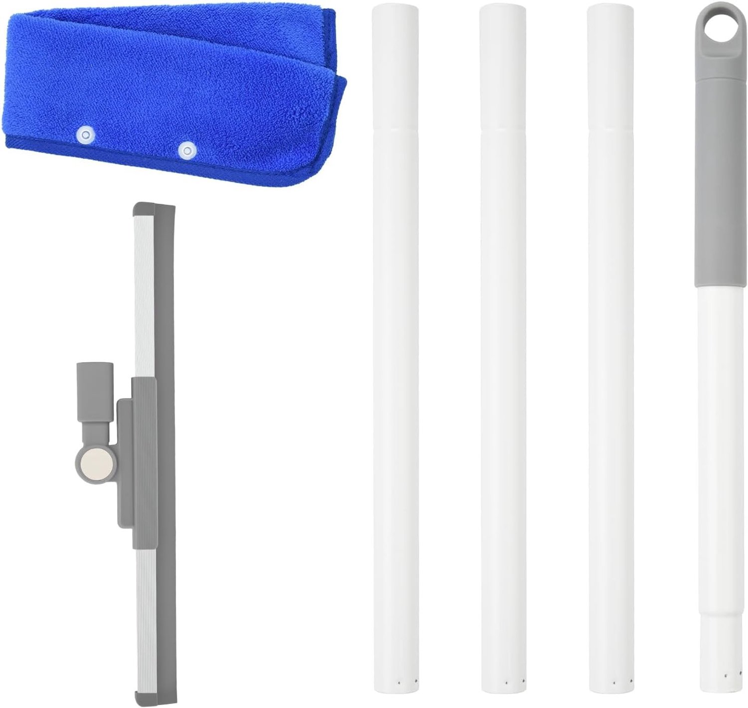 Efficiënte Raamreiniger 136 cm, Uittrekbare Ruitenwisser voor Glas, Vloeren en Spiegels, Waterafvoer en Siliconen Trekker