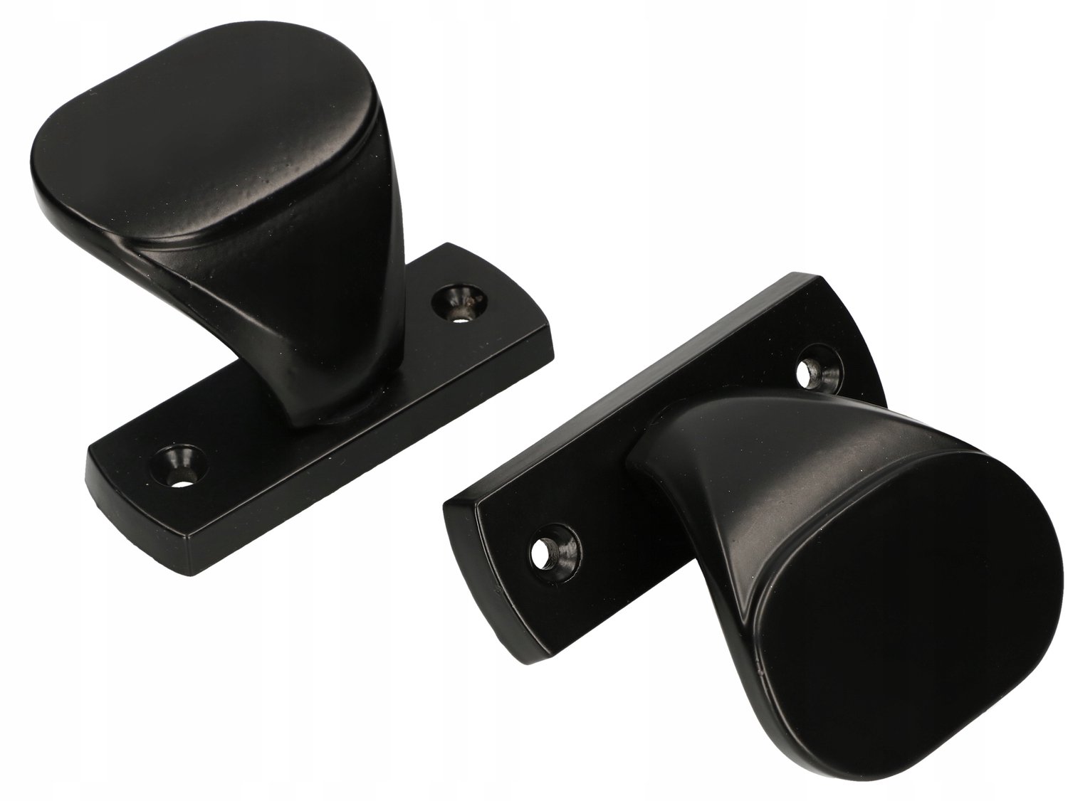 2x Deurklink Set 65mm Zwart - Voor Poorten, Deuren en Hekken