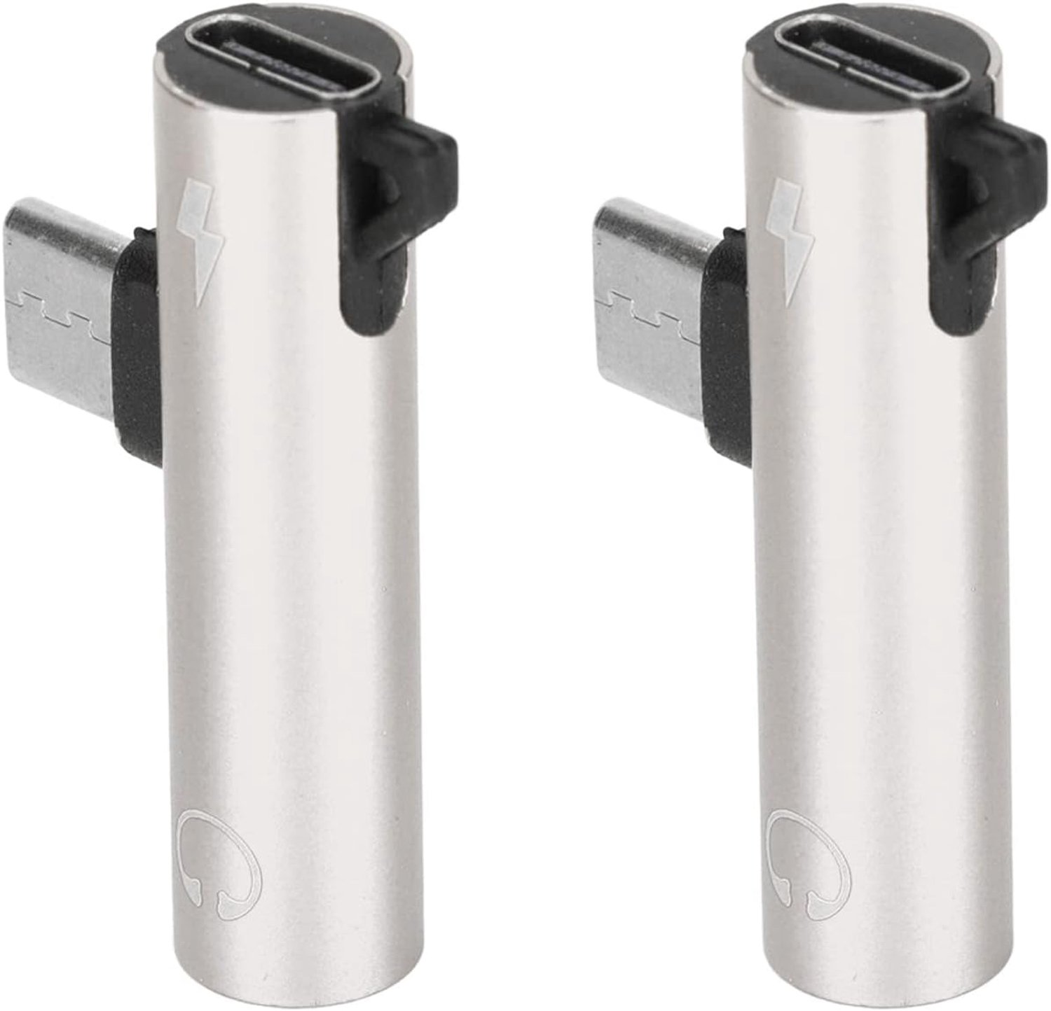 Annadue 2 Stuks USB C Naar 3,5mm Adapter voor Telefoons Tablets (SILVER)