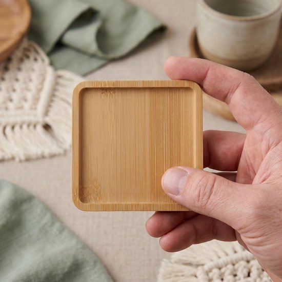 6 Stuks DIY Bamboo Mosaic Coaster Kit Ronde Basis voor Volwassenen Veilig Gepolijst Duurzaam Absorberend voor Ambachtelijke Glasmozaïek Projecten Thuis Restaurant — afbeelding 3