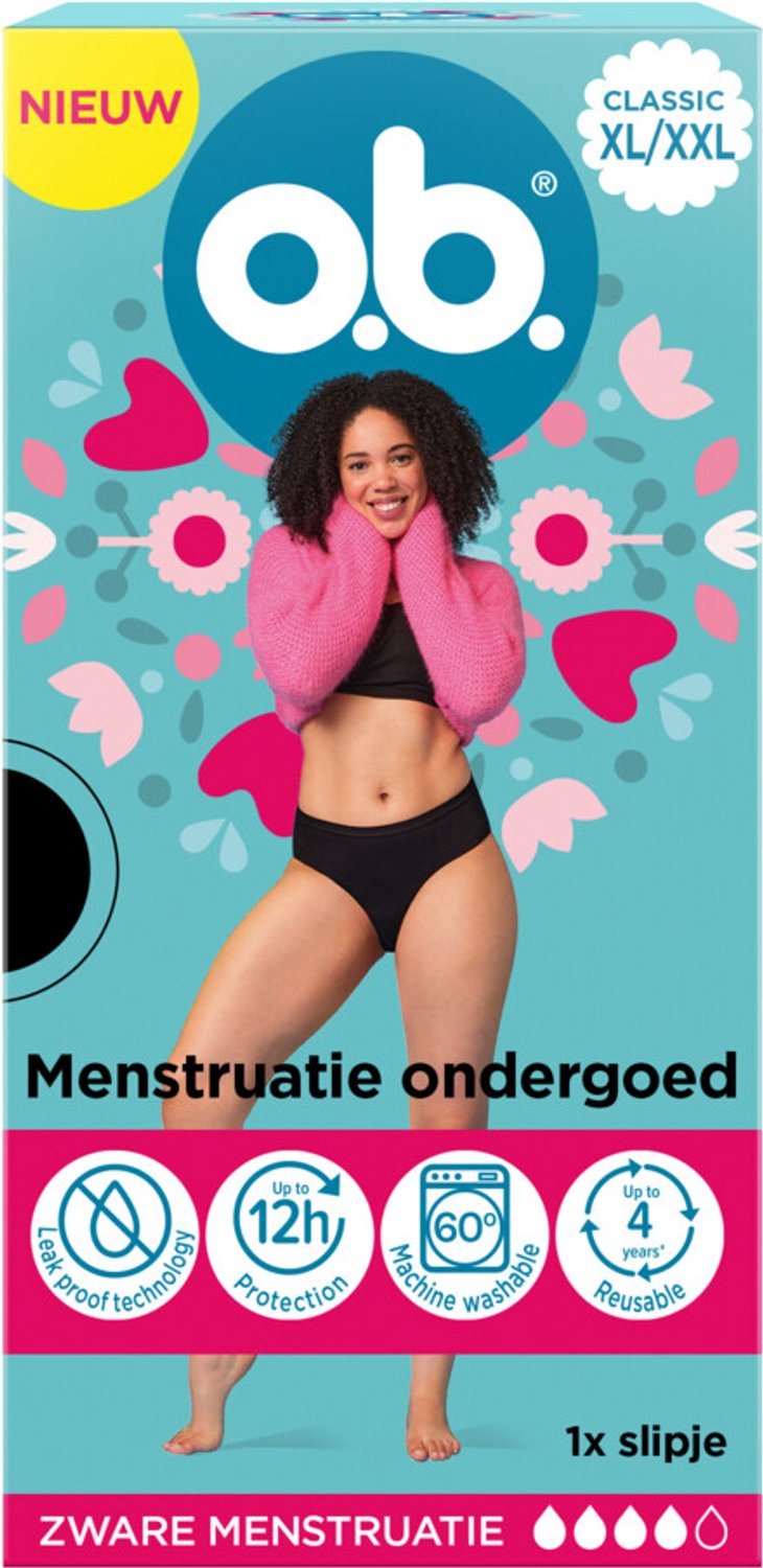 o.b. - Herbruikbaar Menstruatie Ondergoed XL/XXL - 3 x 1 stuk - Voordeelverpakking