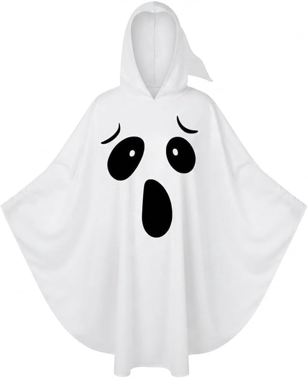 White Ghost Cape met capuchon Halloween kostuum volwassen geest kostuum vrouwen