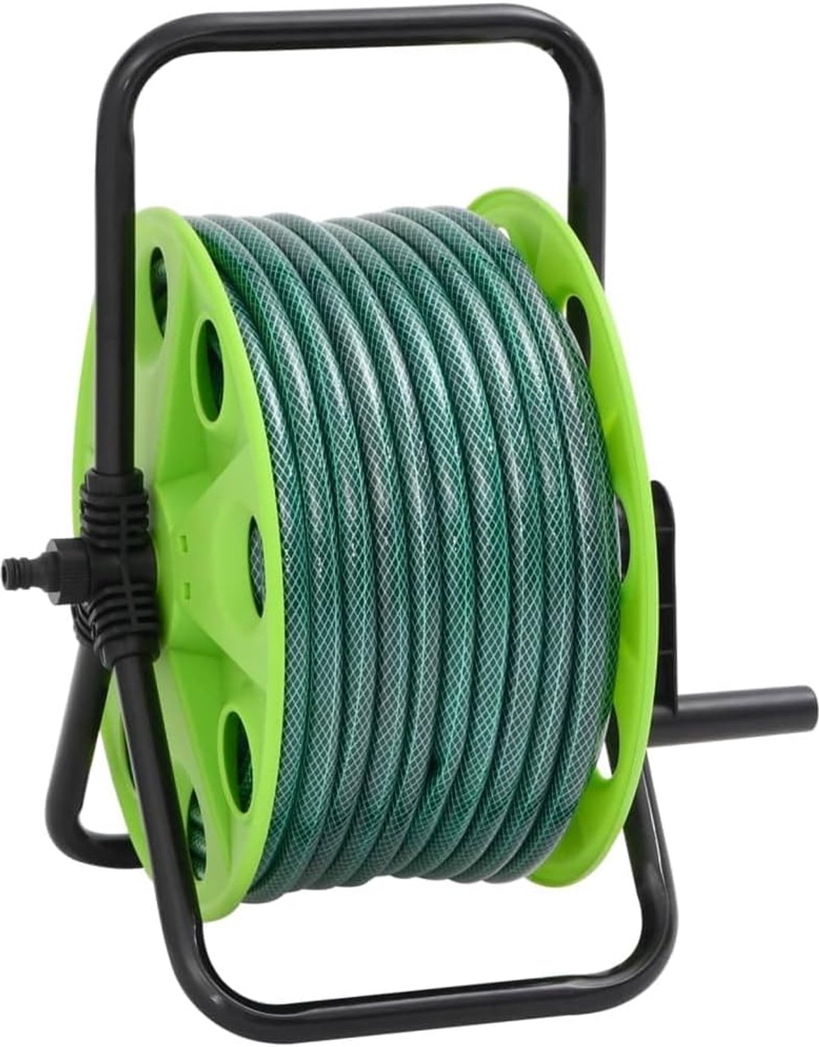 Slanghaspel, vrijstaand, 20 m, PVC, slang, groen, irrigatie