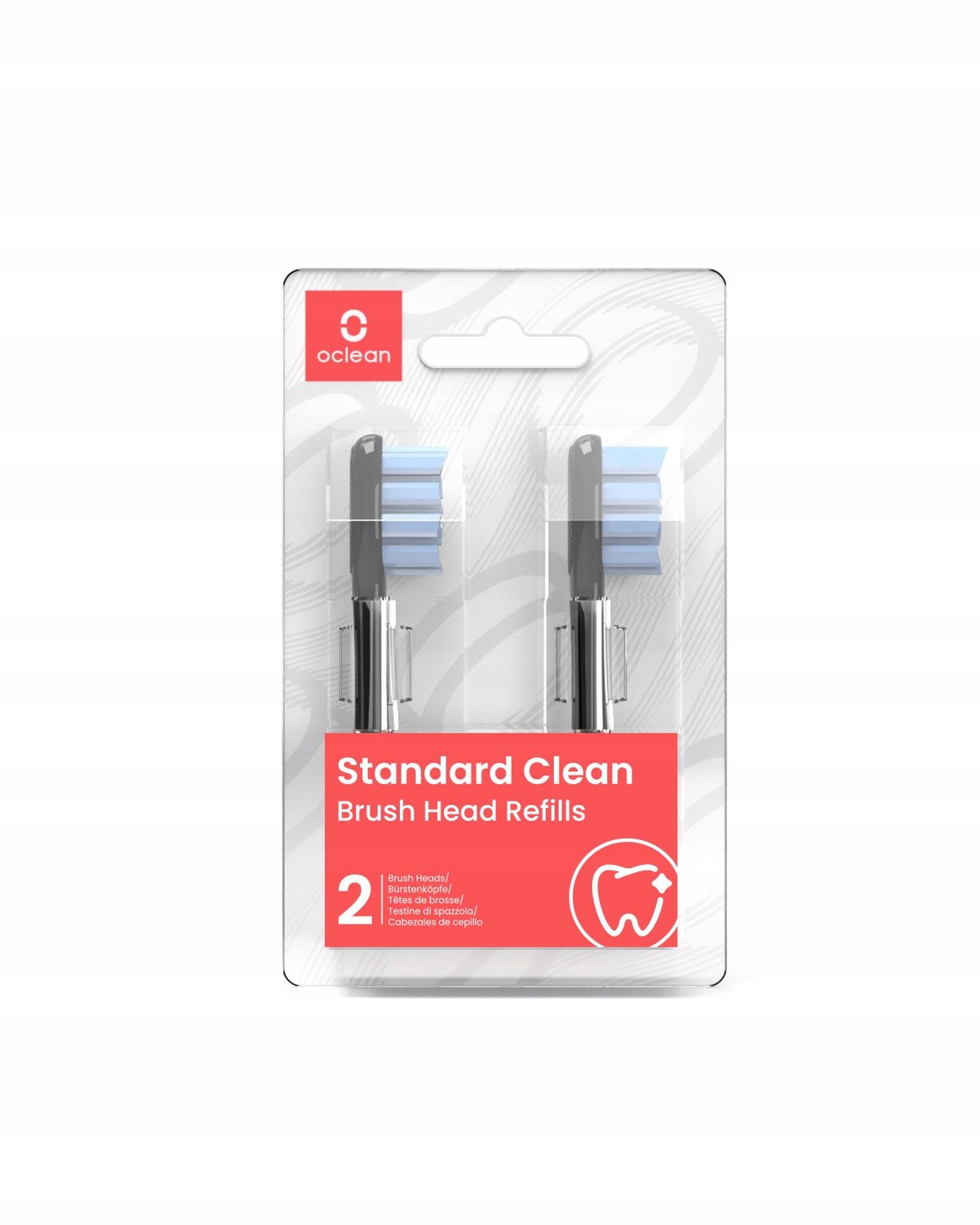 Oclean Standard Clean Opzetstukjes voor Elektrische Tandenborstel - 2 Stuks - zwart