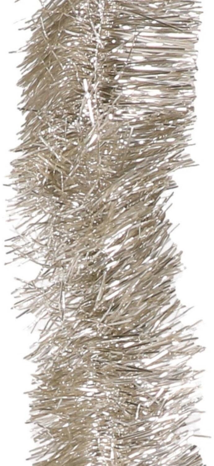 Decoris kerstslinger - 10x - zilver/champagne - 270 x 7 cm - folie/lametta - glans - kerstversiering – foto 4
