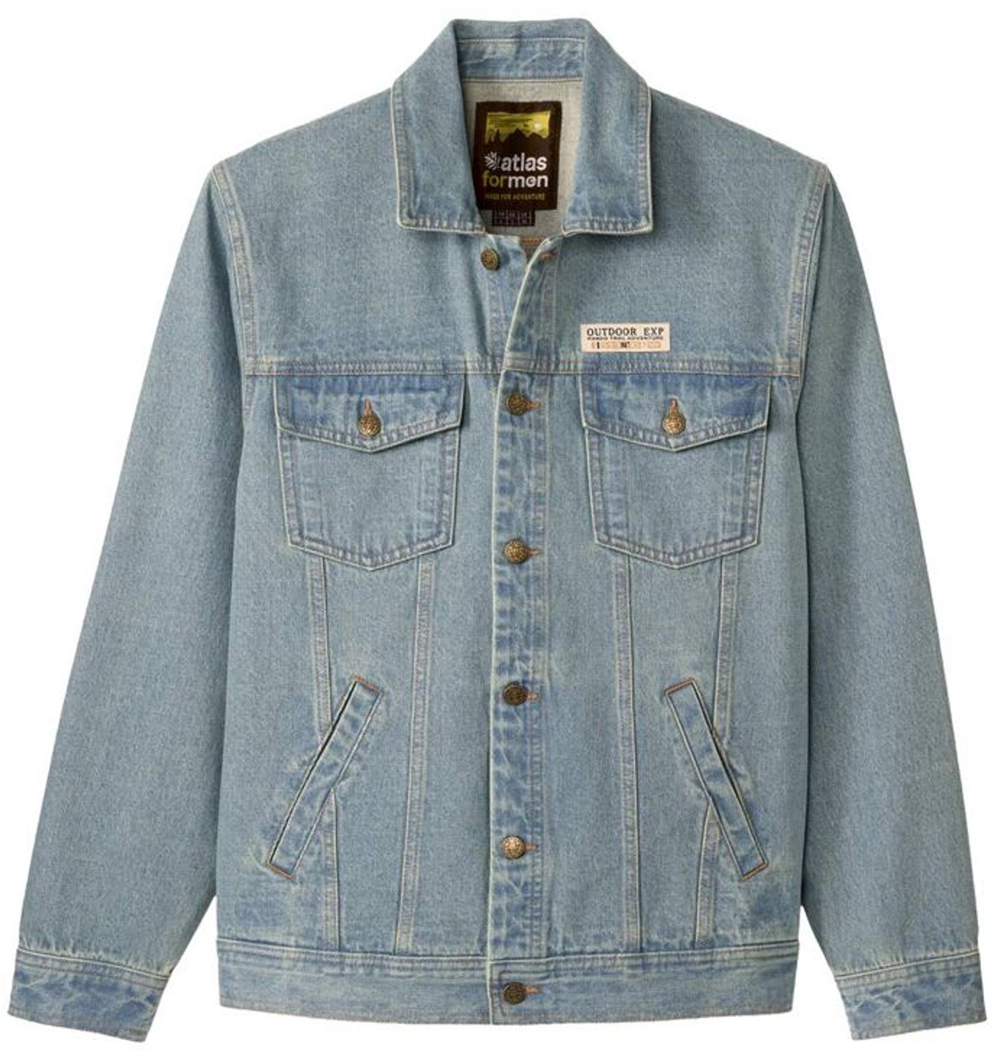 ATLAS FOR MEN - Blauw spijkerjack - Heren - Verkrijgbaar in grote maten - L