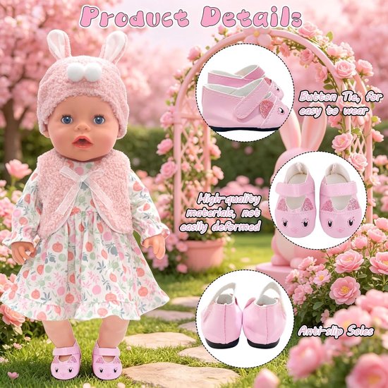 Doll schoenen voor poppen - 4 paar trendy en kleurrijke schoenen voor meisjespoppen — afbeelding 4