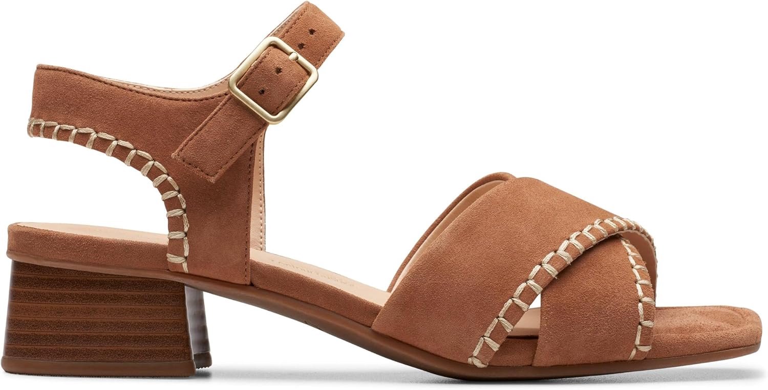 Clarks Serina35 Dames Sandalen met Gesp Suède Bruin