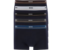 HUGO BOSS Essential trunks (5-pack) - heren boxers kort - donkerblauw met gekleurde tailleband