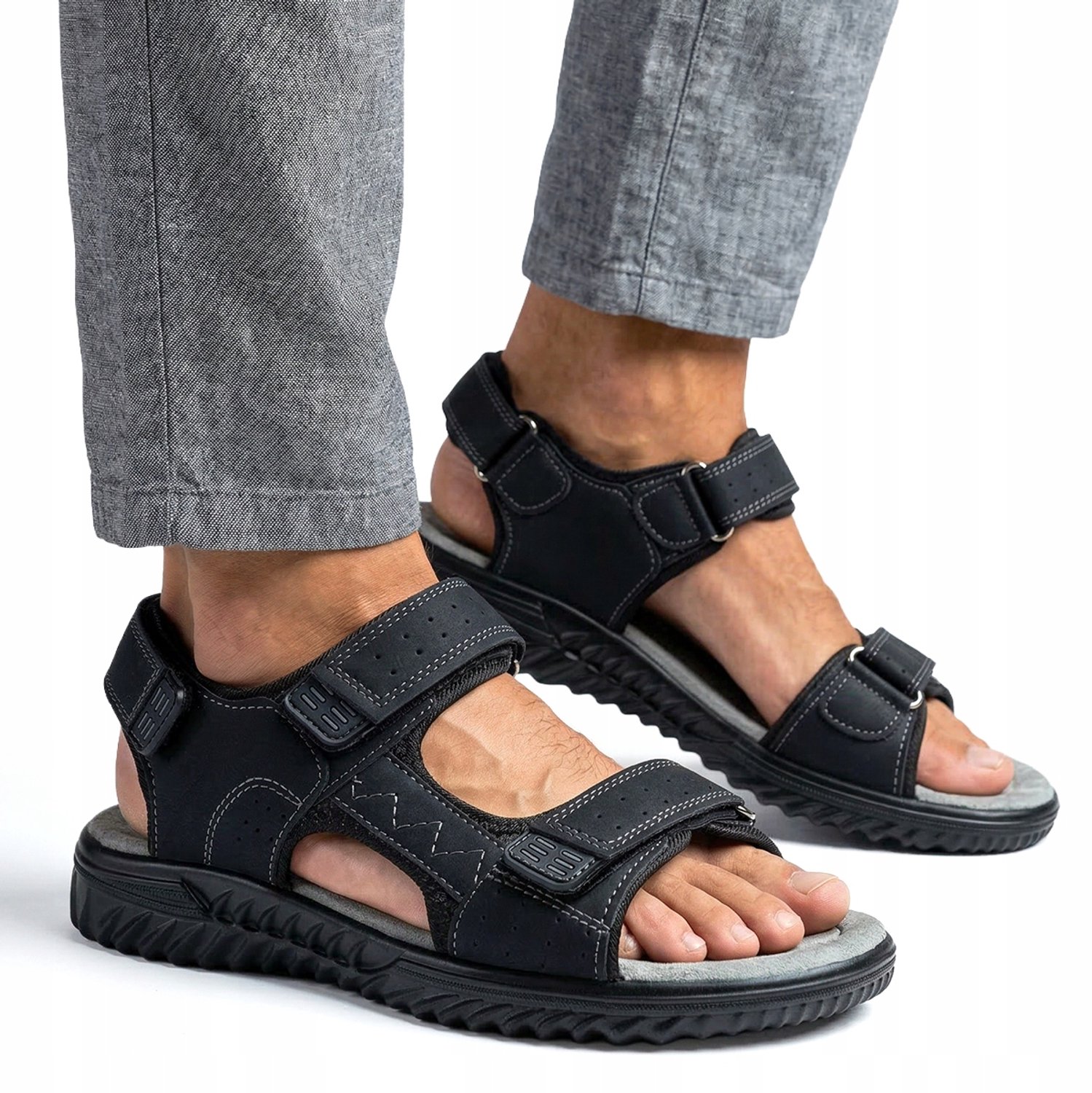 Wojtyłko Sport Sandalen Heren Leer 40 Lichtgewicht & Comfortabel Zwart