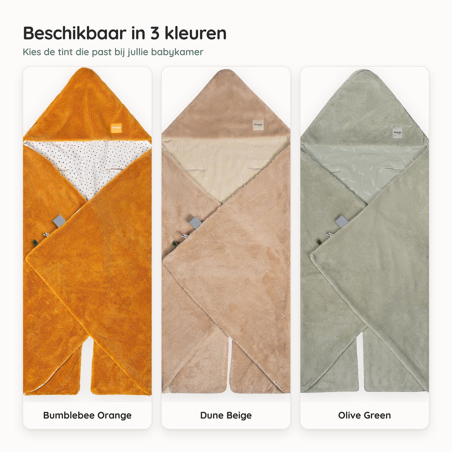Snoozebaby Wikkeldeken voor autostoel - Warme voetenzak voor MaxiCosi - Bumblebee Orange – foto 4