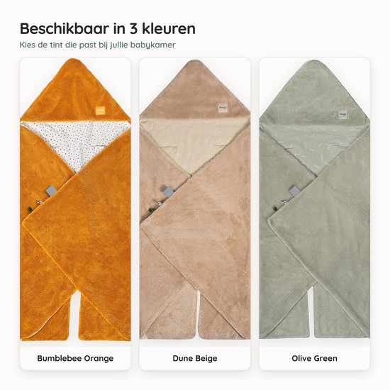 Snoozebaby Wikkeldeken voor autostoel - Warme voetenzak 0-9 mnd met pluche - Bumblebee Orange — afbeelding 4