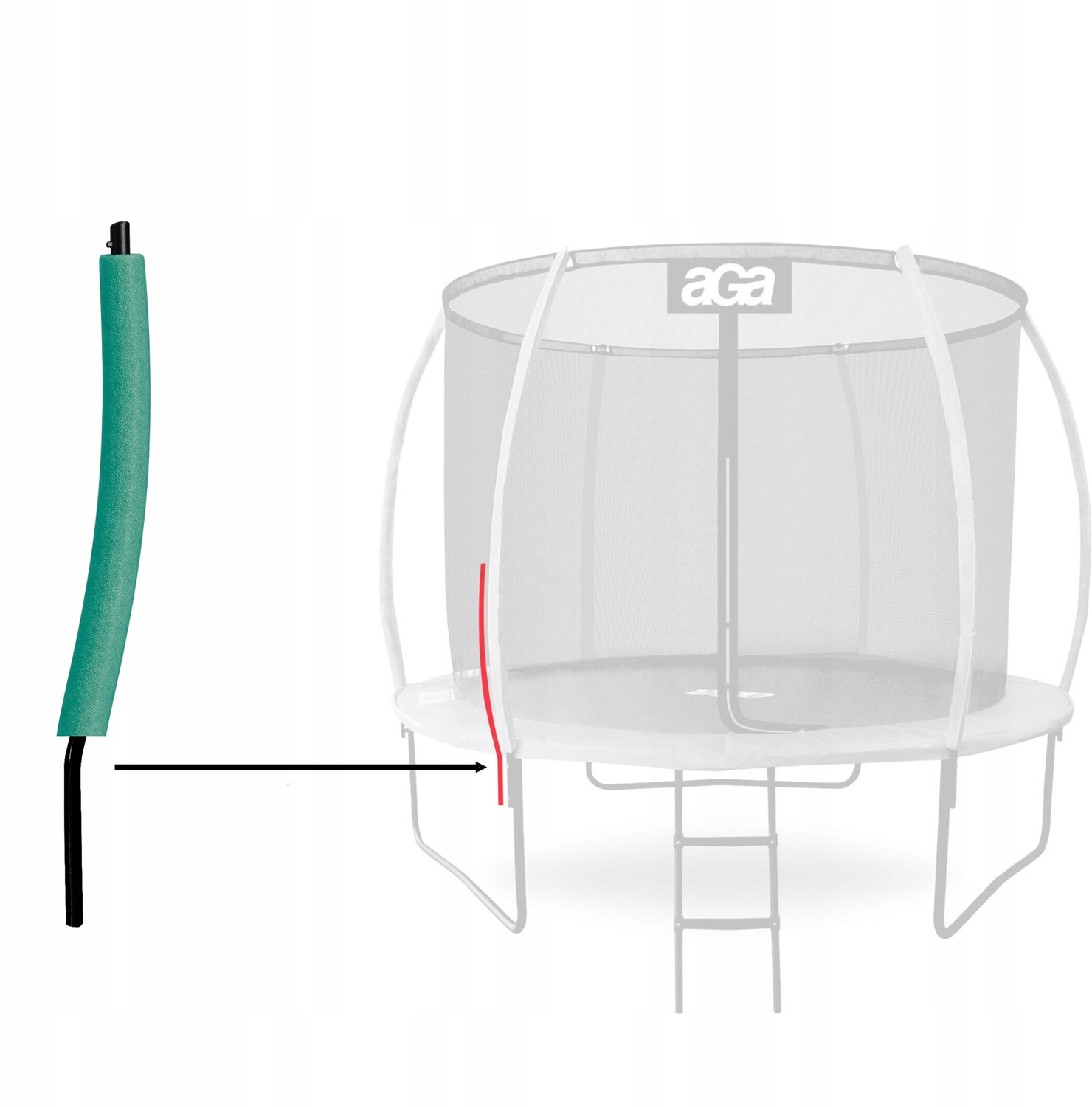 Trampoline Paalhoezen 100 cm Donkergroen - Merkloos