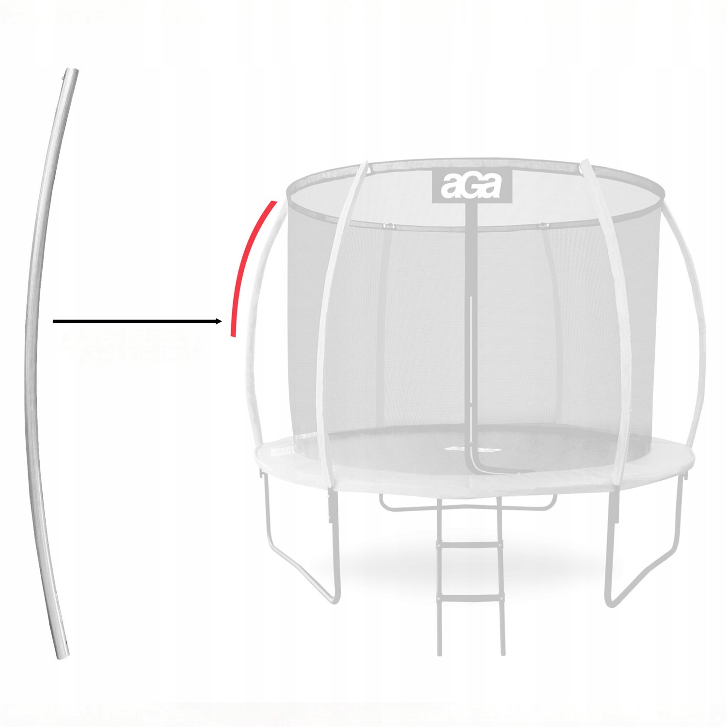 Merkloos Trampoline Bovenste Stang - 180/250/305/366 cm