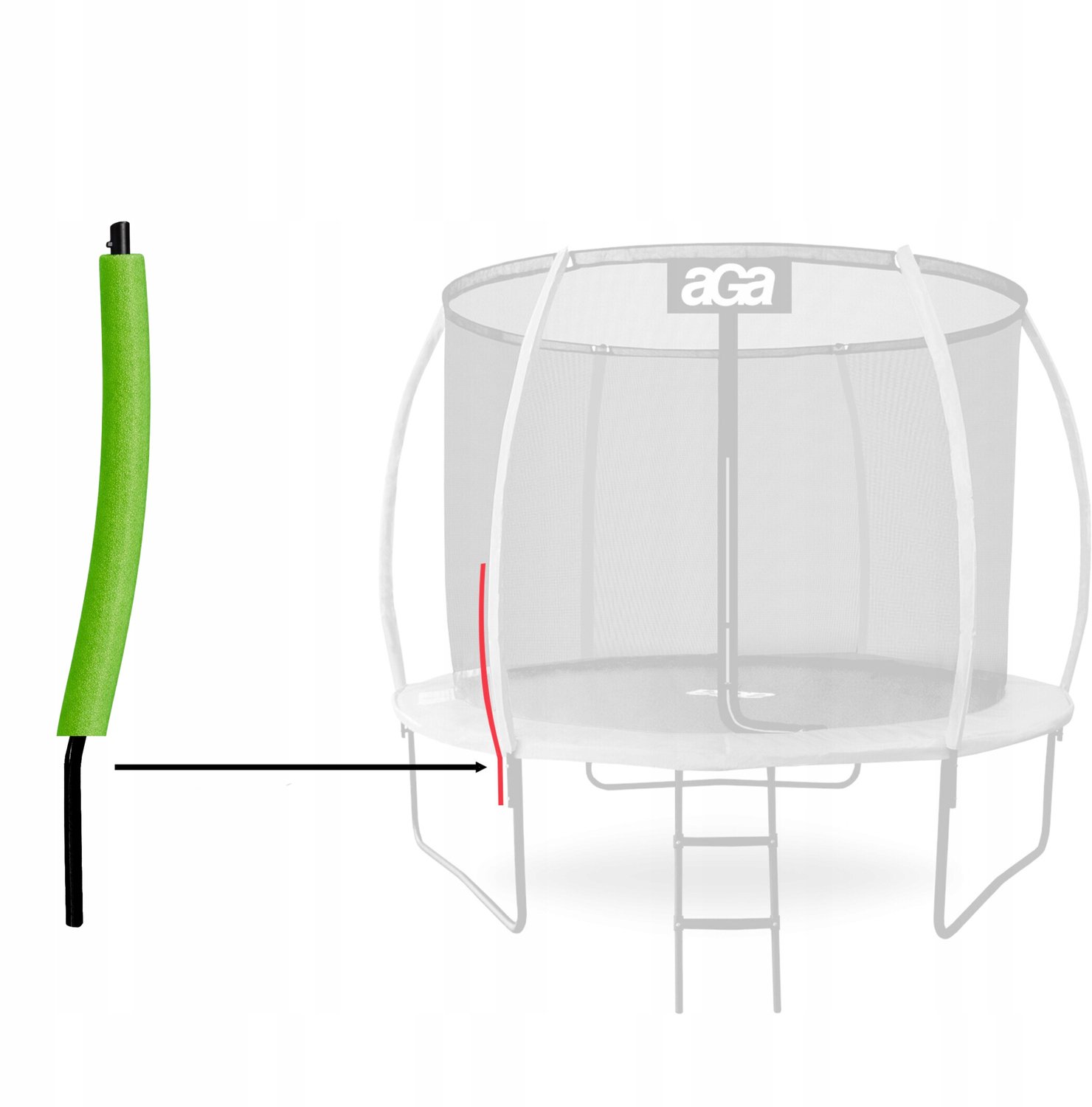 Lichtgroene Trampoline Paalbeschermer Schuim 100 cm