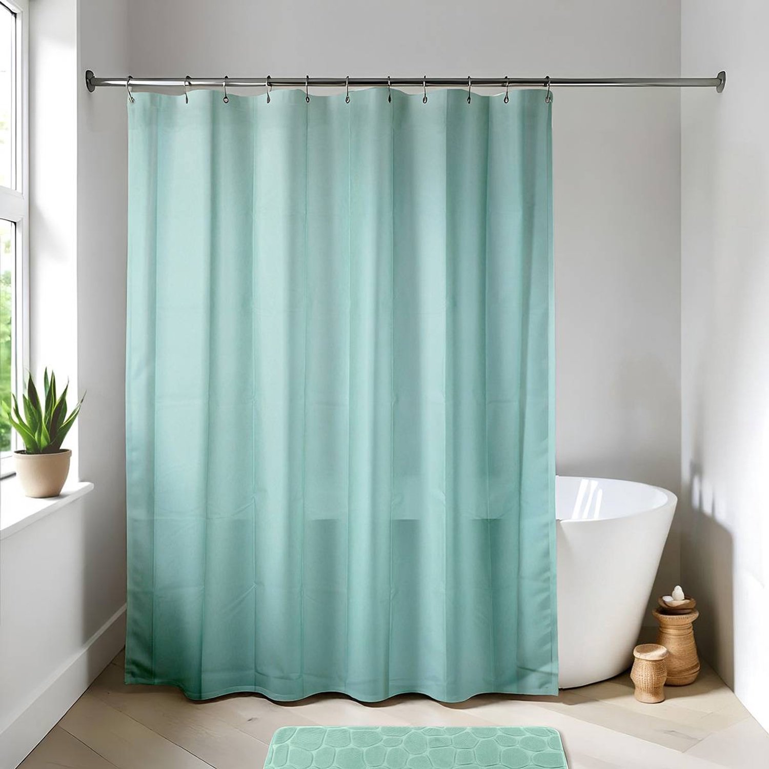 Rideau de douche en plastique 180 x 200 cm vert amande