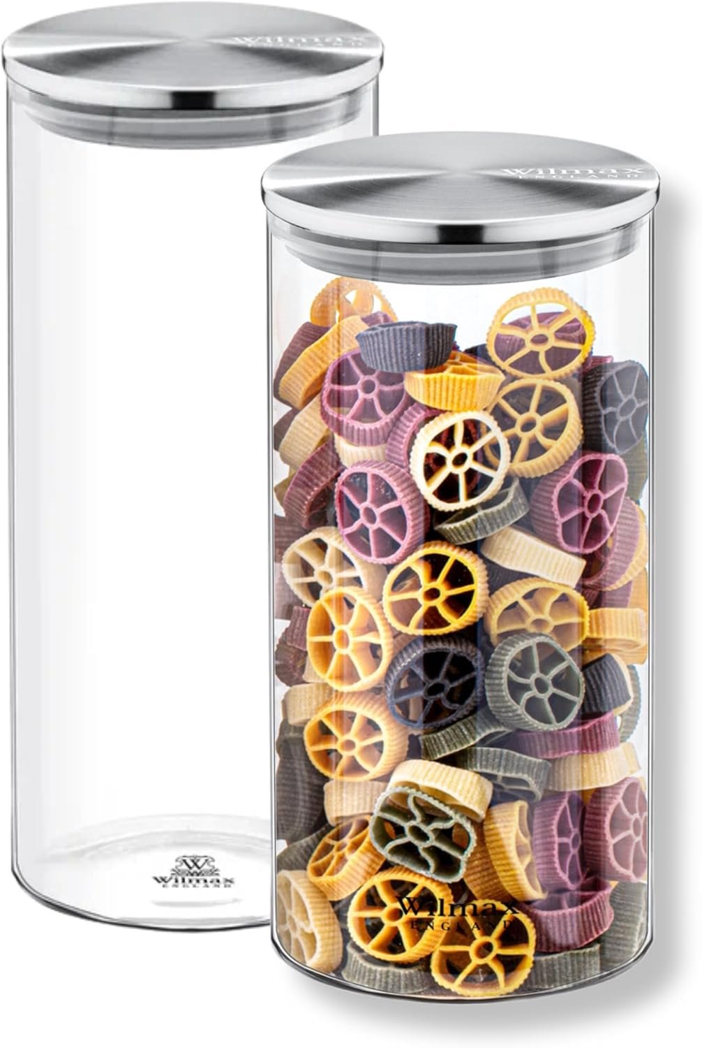 Wilmax Voorraadpot 1300ml RVS deksel 2-pack WL-888516/A2