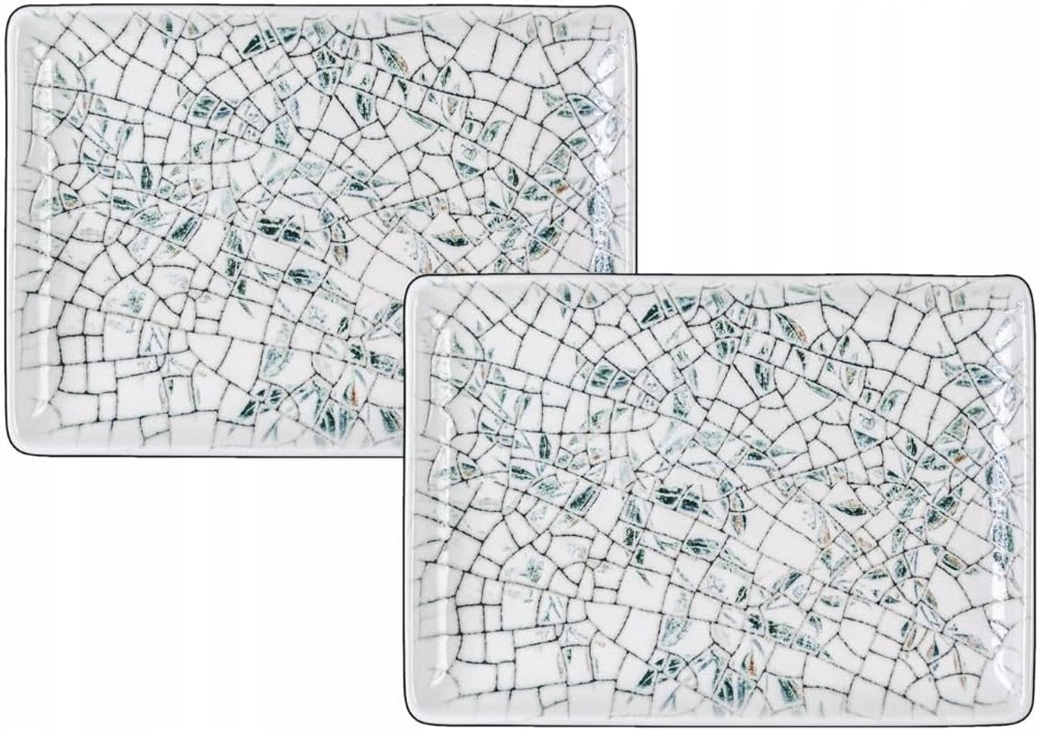 Wilmax Serveerschaal 23,5x17cm Olijfgroen 2-delige set WL-671551/A2