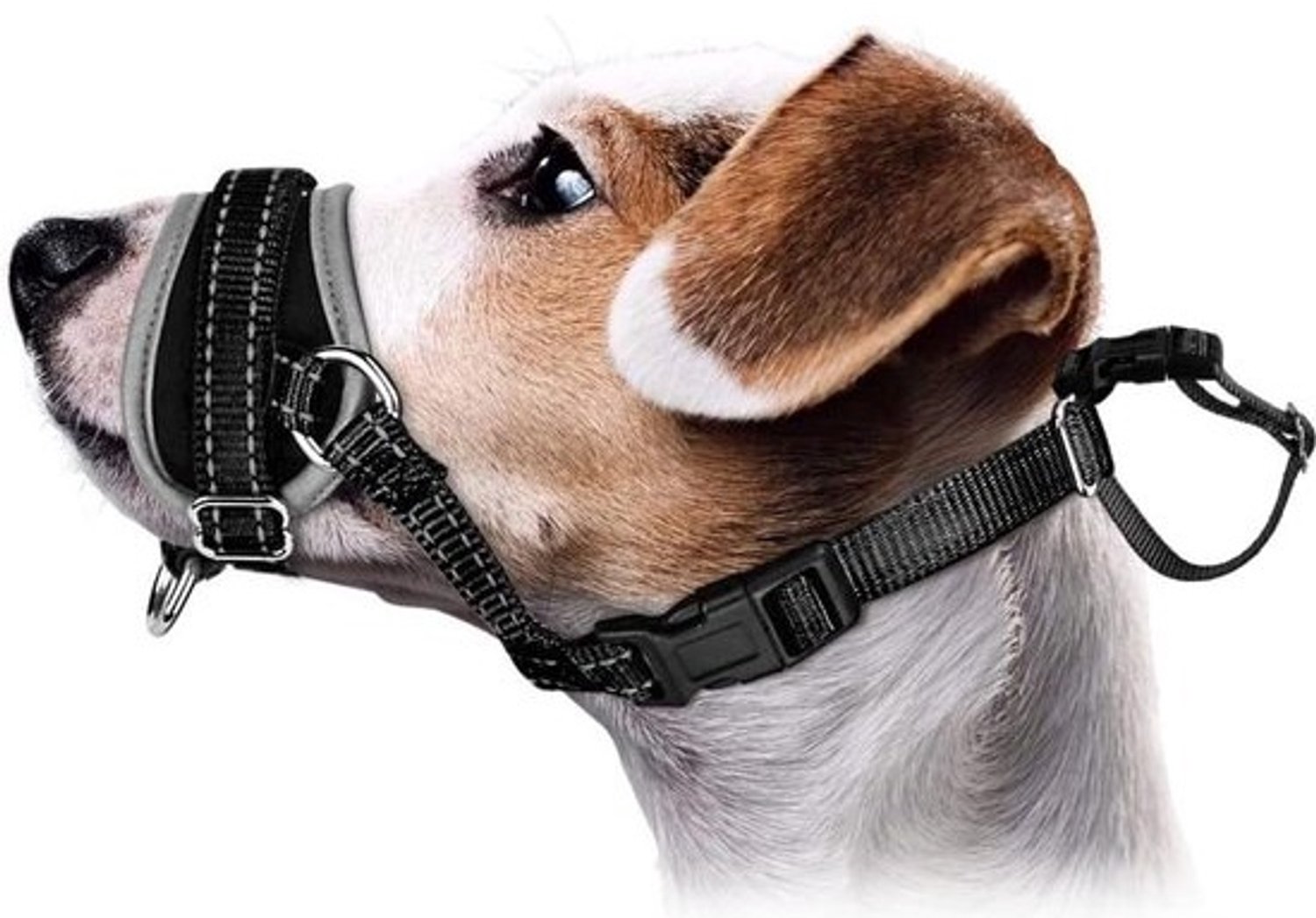 Muilkorf van nylon|voor honden van groot formaat|zachte muilkorf met comfortabele pasvorm|voor de hond|met snelle sluiting|verstelbare muilkorven met reflectie|voor honden|helpen bij het tegengaan van bijten blaffen en kauwtraining (zwarte muilkorf