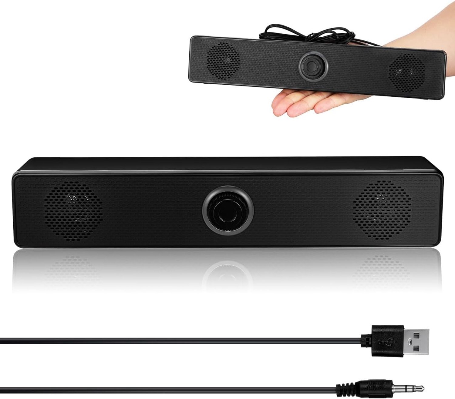Tv-luidspreker soundbar - compacte kunststof - helder stereogeluid - ideaal voor pc en tv - m-winkel