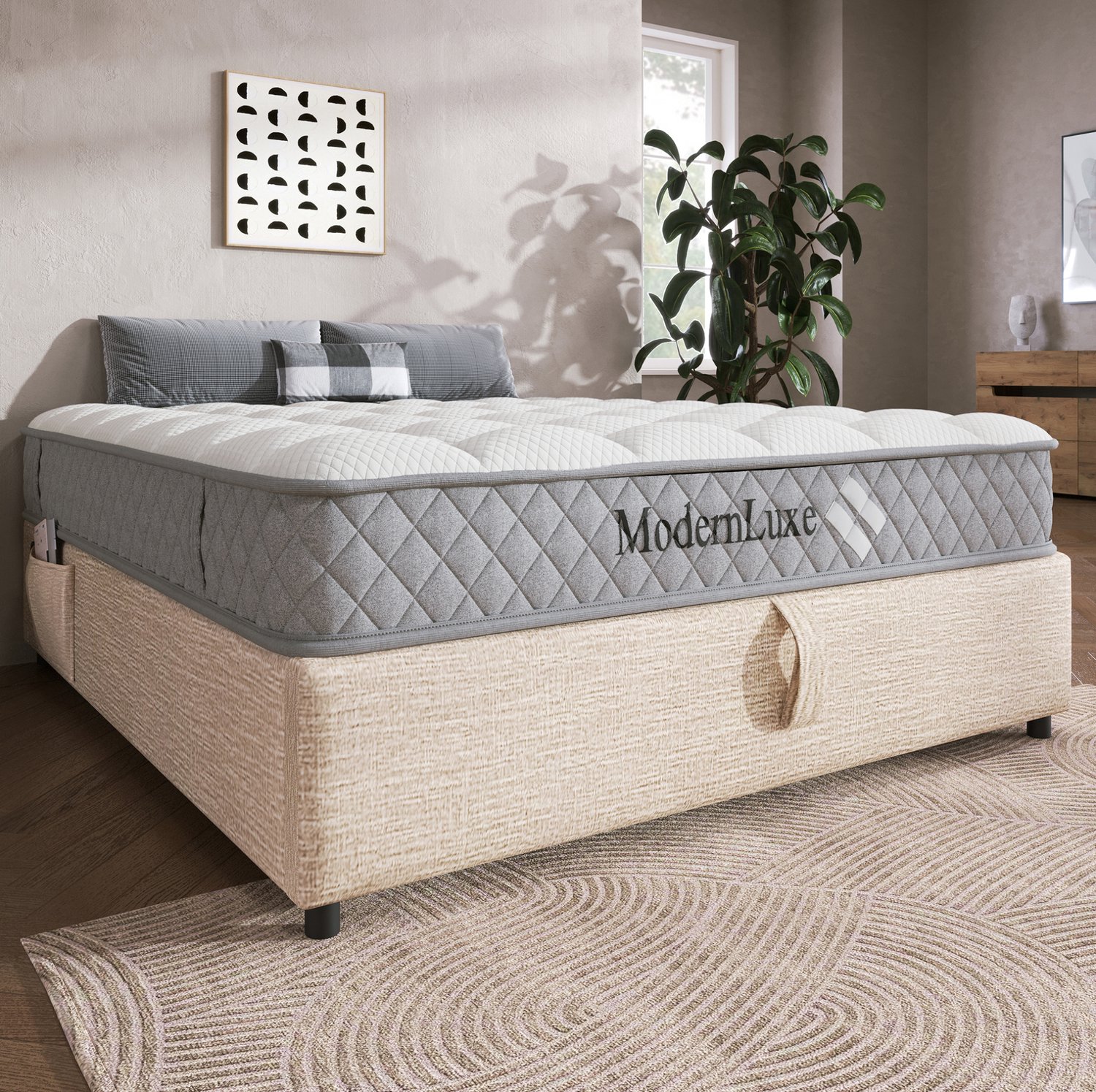 Maisentiel Pocketveringmatras 160x200 cm - 7 zones, H3 gemiddeld, koudschuim, wit