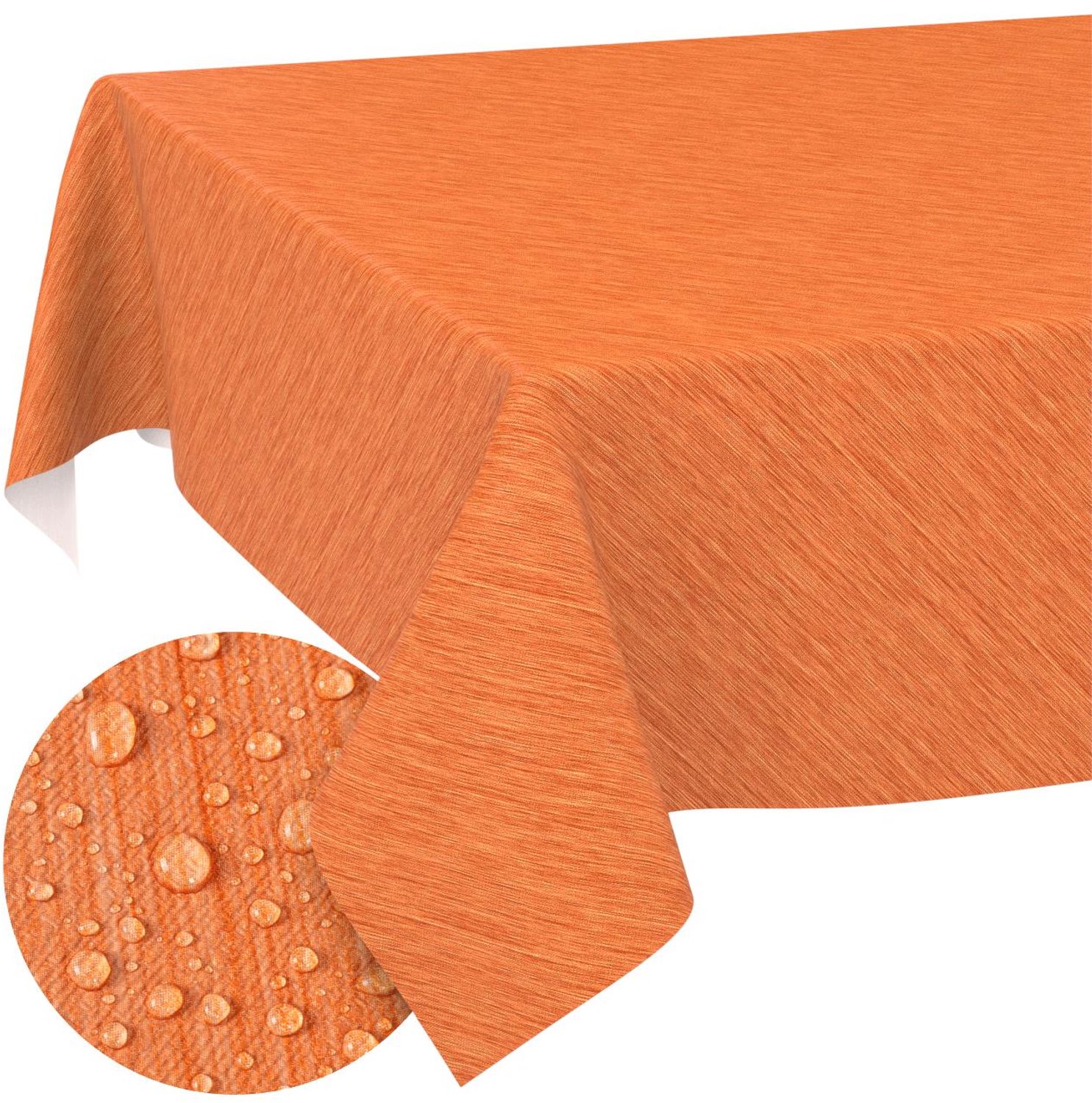 ANRO Tafelzeil op rol Linnenlook Rood 140cm x 20m – Afwasbaar Tafelkleed Rechte rand Waterafstotend