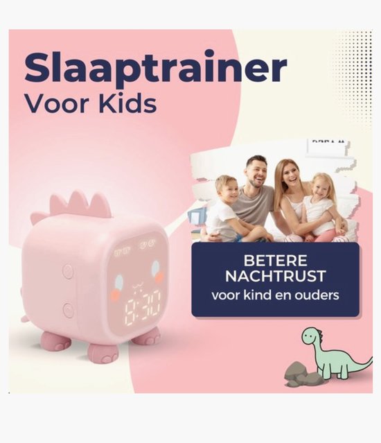 BMJ Trading® - Wekker voor Kinderen - Dino - Slaaptrainer Kinderen - Wekker Kind Digitaal - Dinosaurus - Veranderd van Kleur - Kinderwekker - Alarmklok - Slaaptrainer - Slaapwekker - Digitale Wekker - Alarm Clock - Nachtlampje van BMJ Trading — afbeelding 5