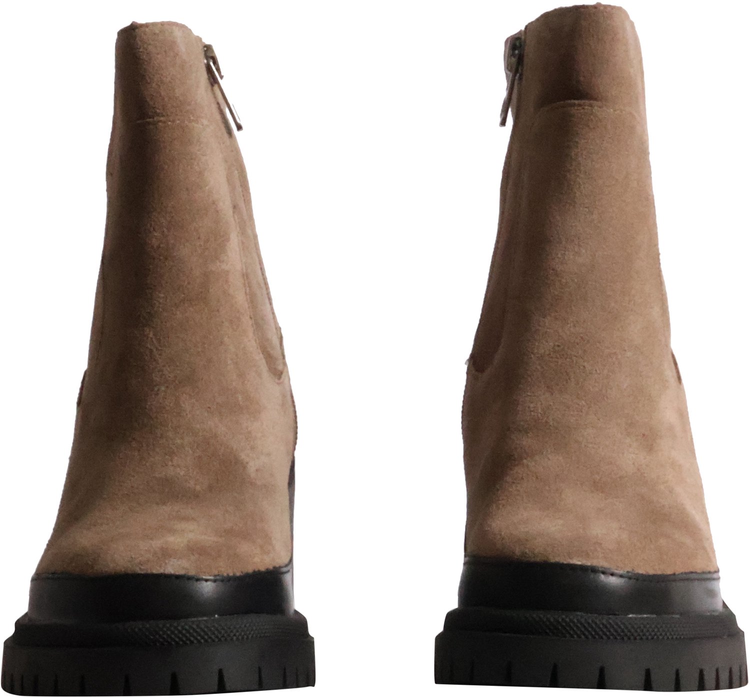 Leren enkellaars in de kleur Olive