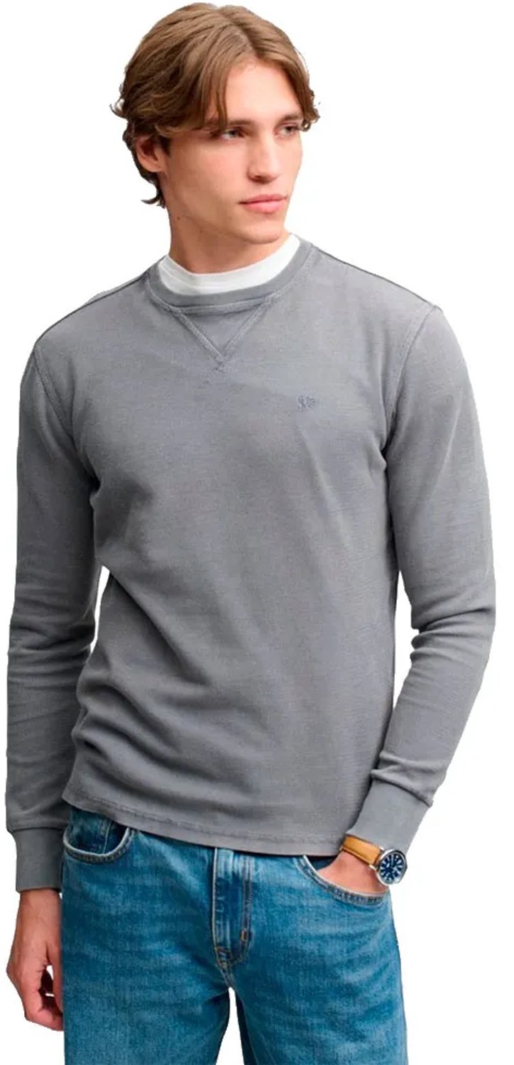 Superdry Klassieke Heavy Textured Top Heren Tops Grijs